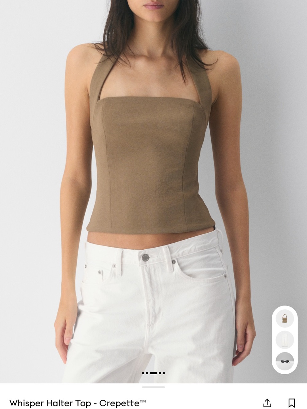 Aritzia Whisper Halter Top in Folio Brown